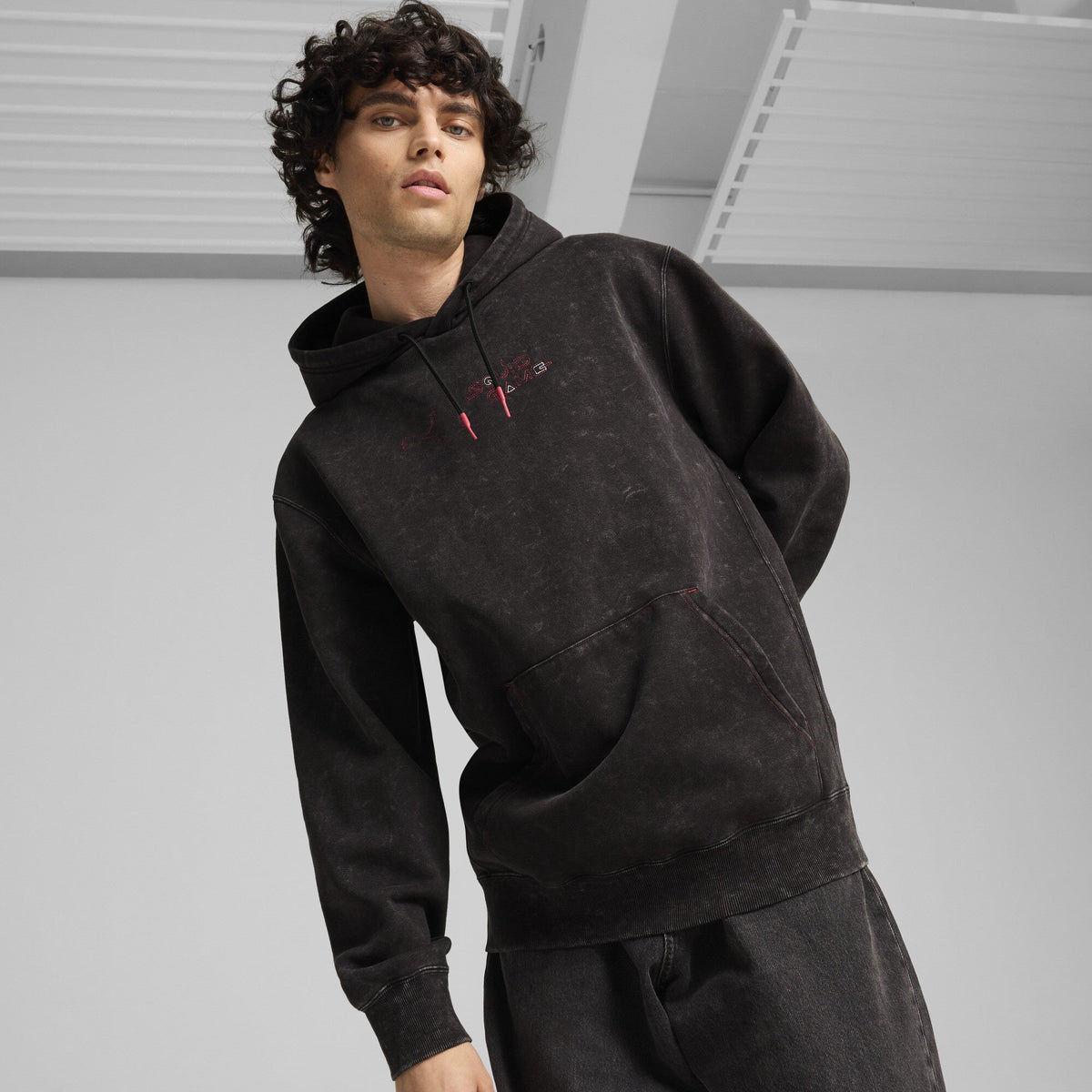 Puma x Squid Game Graphic Fleece Hoodie 'Black'