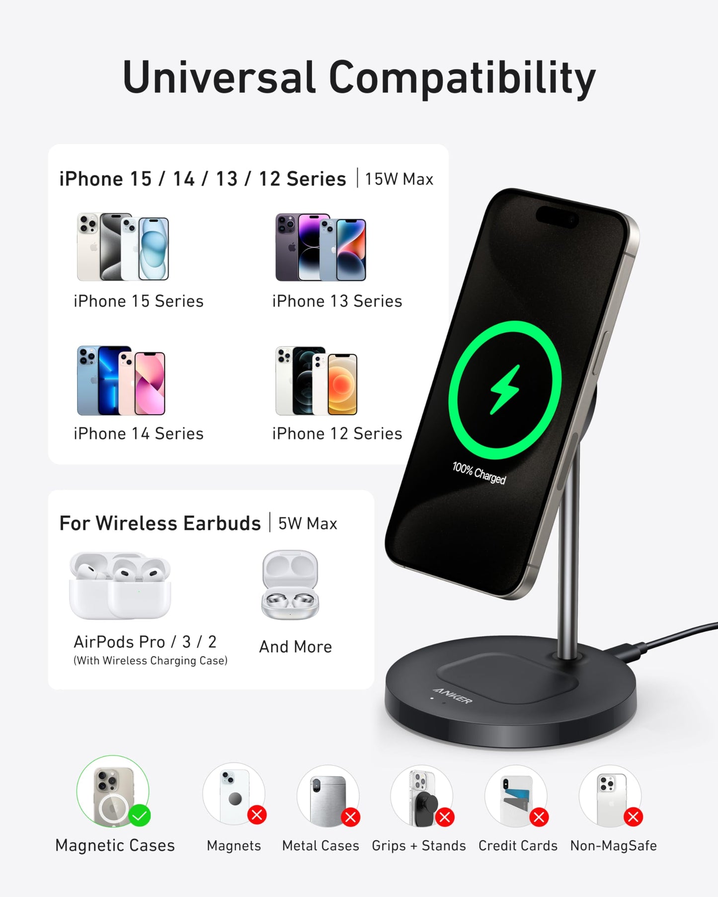 Anker MagGo Wireless Charger (2-in-1 Stand) BOA - Mann
