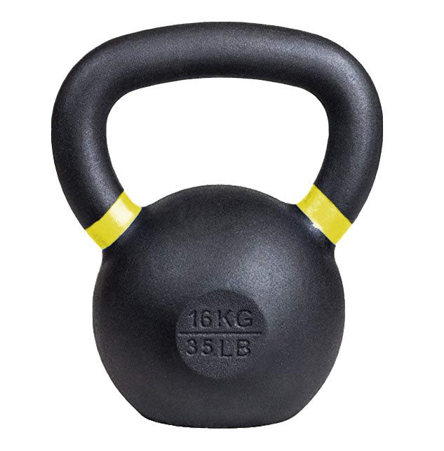 SoCal Kettlebellz 16 kg (35 lb) Powder-Coated Cast-Iron Kettlebell – Black