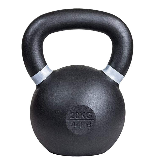 SoCal Kettlebellz 20 kg (44 lb) Powder-Coated Cast-Iron Kettlebell – Black