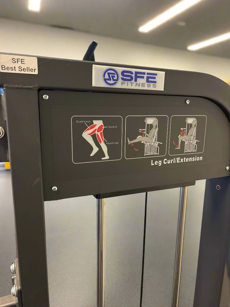 SFE Selectorized Seated Leg Extension & Leg Curl Machine w/ 250lb Weight Stack