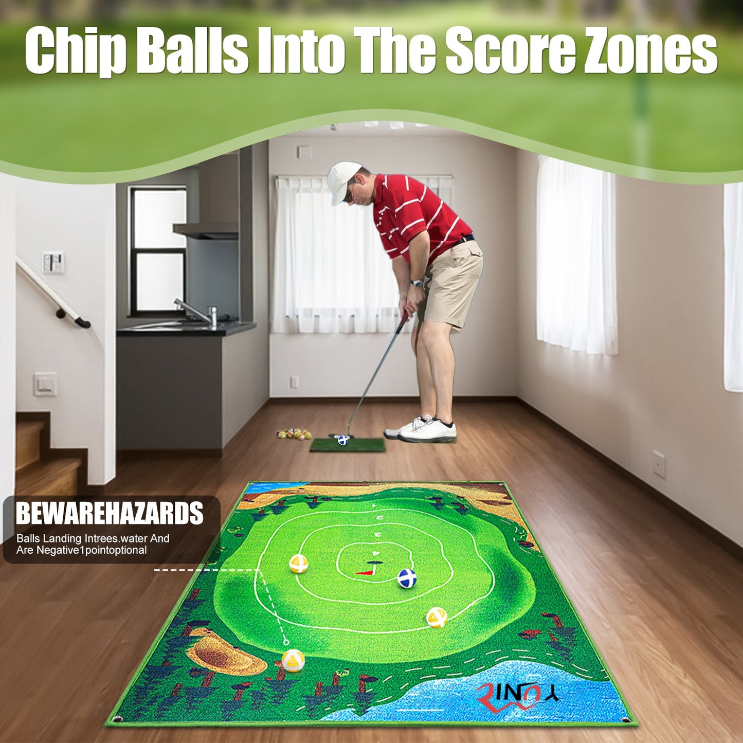 Yunic Golf Chip N' Stick Golf Games with Chip N' Stick Golf Balls - Mann