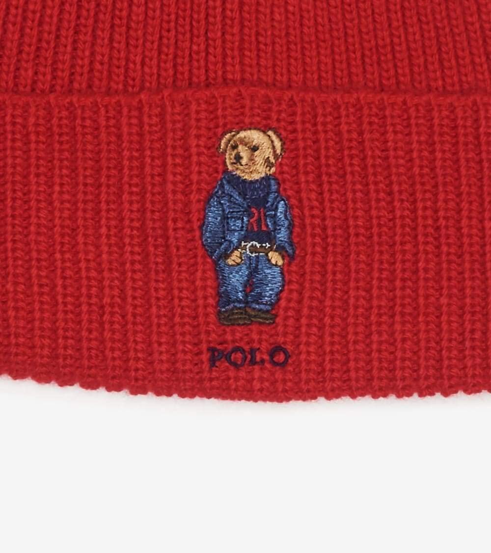 Polo Ralph Lauren Solid Denim Bear Beanie 'Red'