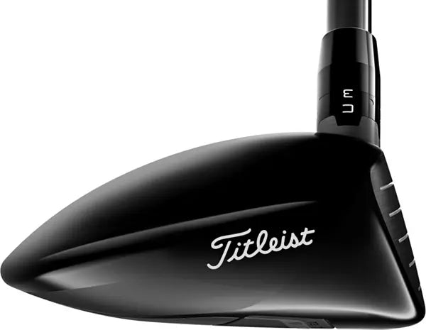 Titleist men's golf driver club head, black finish, side view, lifestyle product