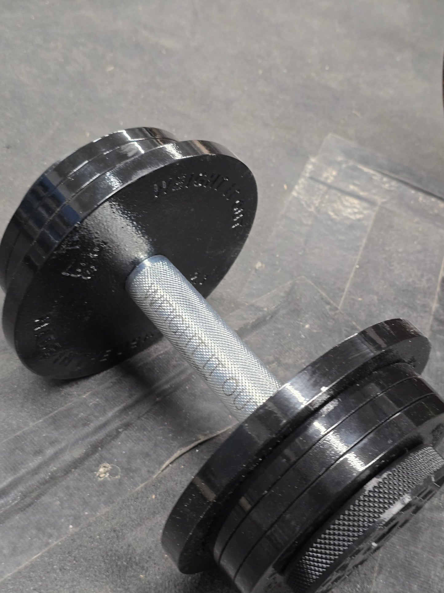 Weight It Out - Adjustable Standard 1" Dumbbell Handles Screwable Pair and Collars - Stainless Steel