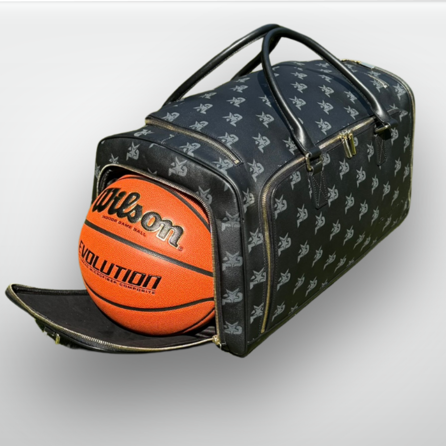 PlayMakar I AM - Leather Monogram Training Duffel Bag, Black