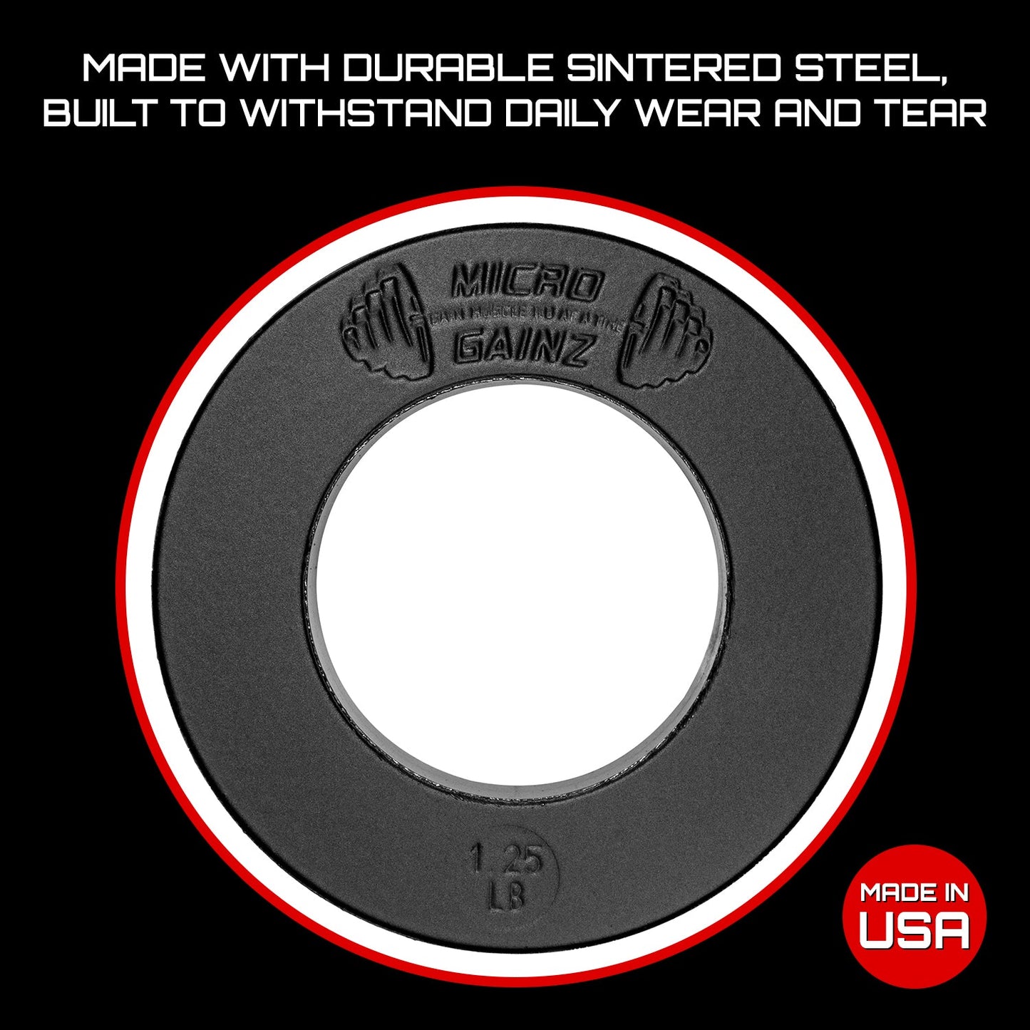 Micro Gainz Olympic Size Fractional Weight Plates Pair of 1.25LB Plates