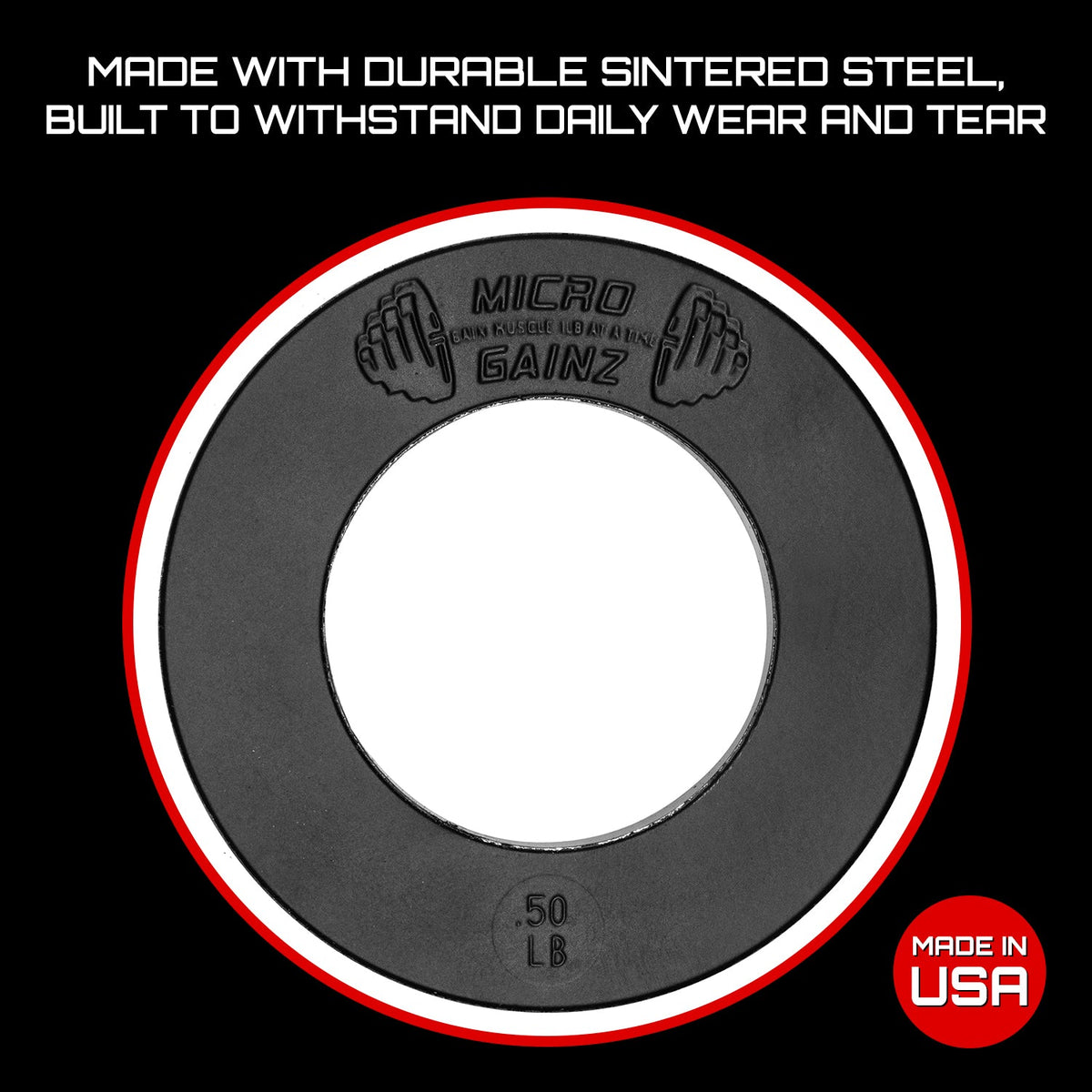 Micro Gainz Olympic Size Fractional Weight Plates Pair of .50LB Plates