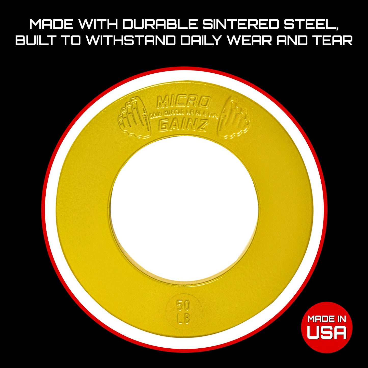 Micro Gainz Multi-Color Olympic Size Fractional Weight Plates Set of 10 Plates .25LB-1.25LB w/ Bag