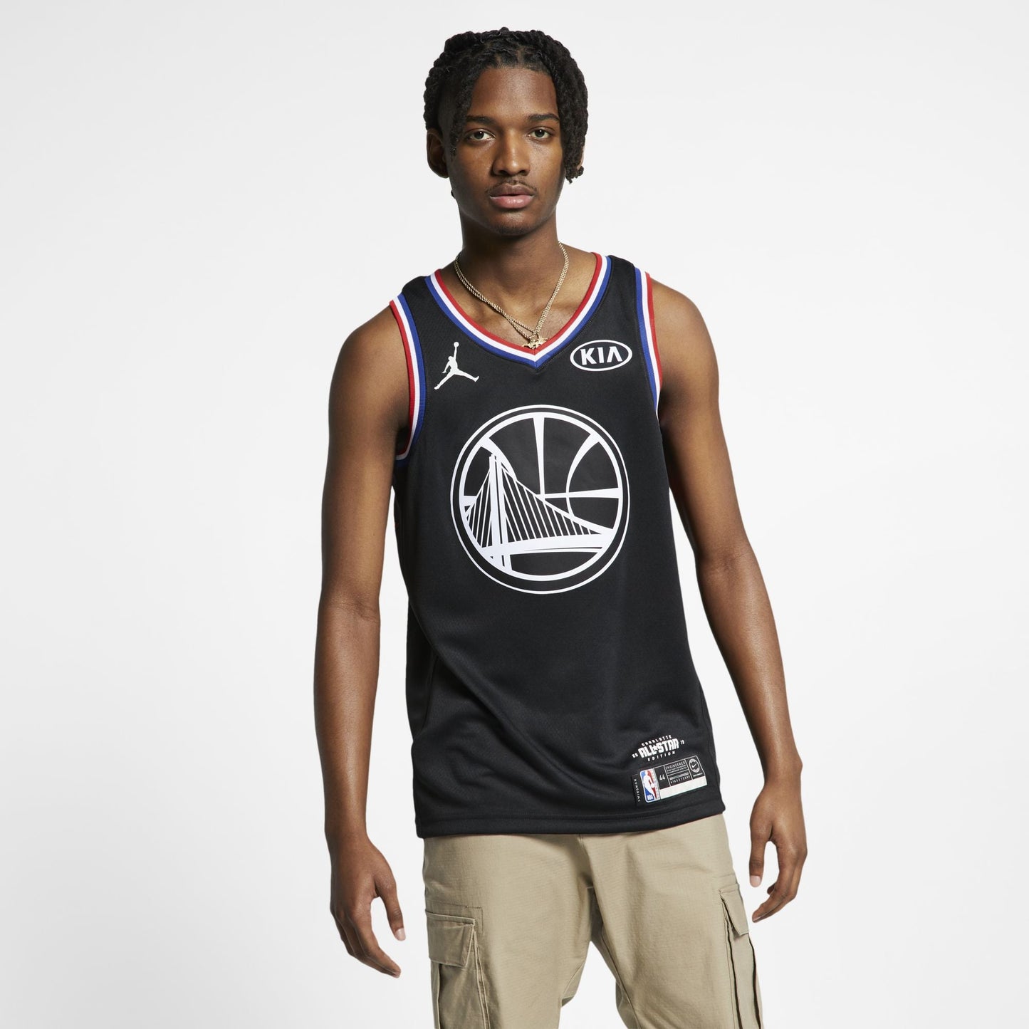 Size M Jordan NBA GS Warriors Stephen Curry 2019 All Star Jersey