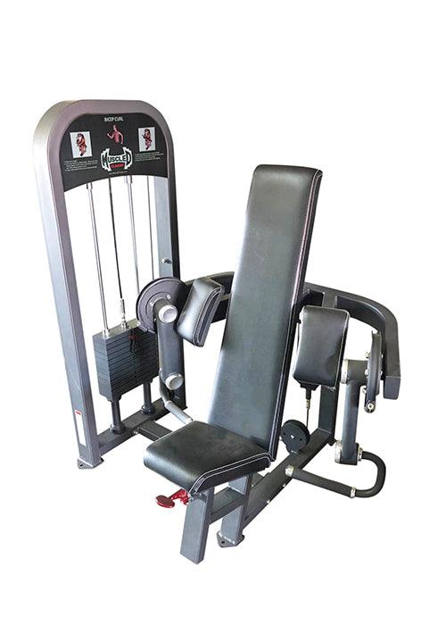 Muscle D Fitness Classic Selectorized Biceps Curl - Adjustable Seat - Pin Selectorized Weight Stack