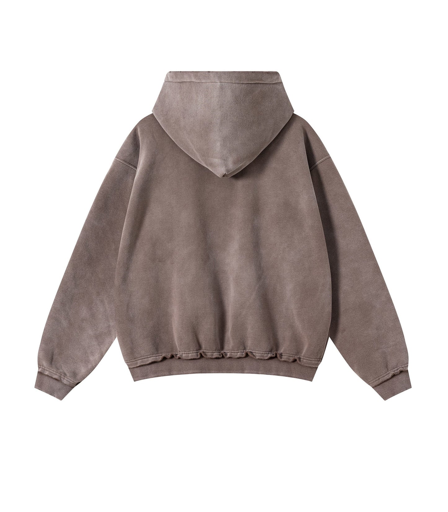 UNDEVELOPED Brown Distressed Zip Hoodie