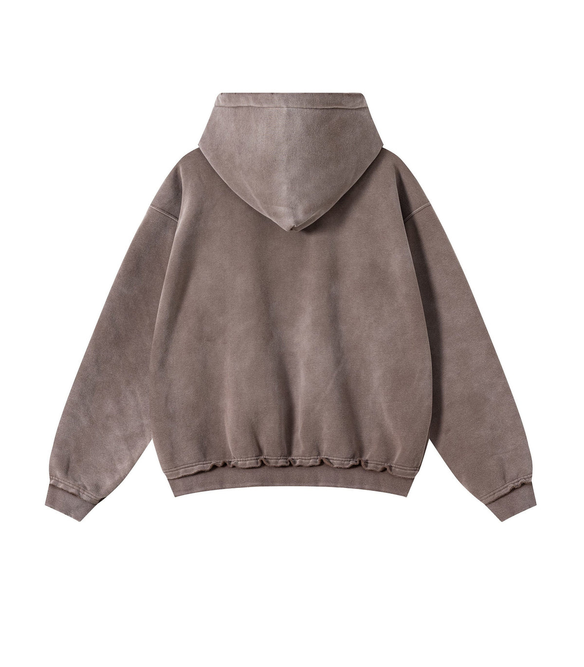 UNDEVELOPED Brown Distressed Zip-Up Hoodie