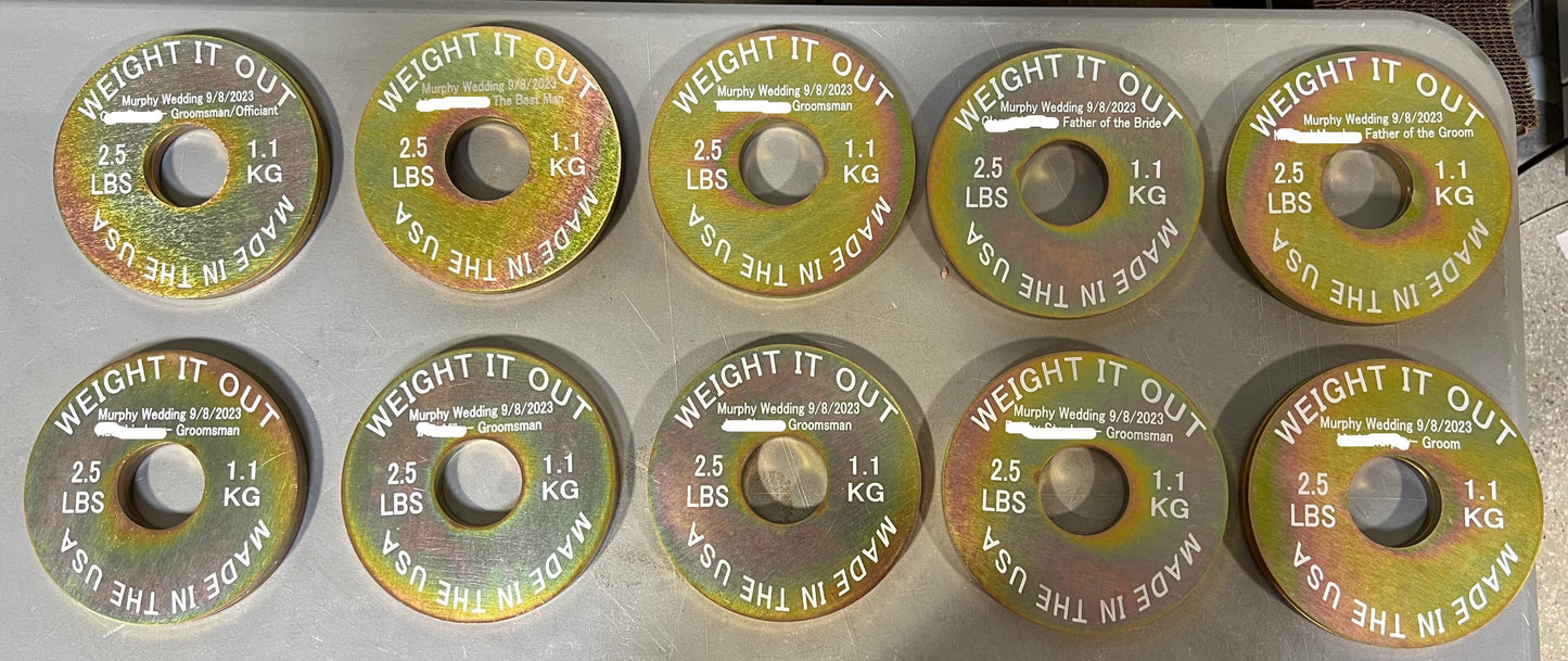 Pre-Order: Weight It Out - Custom Engraved Solid Steel Calibrated Weight Plate Pairs