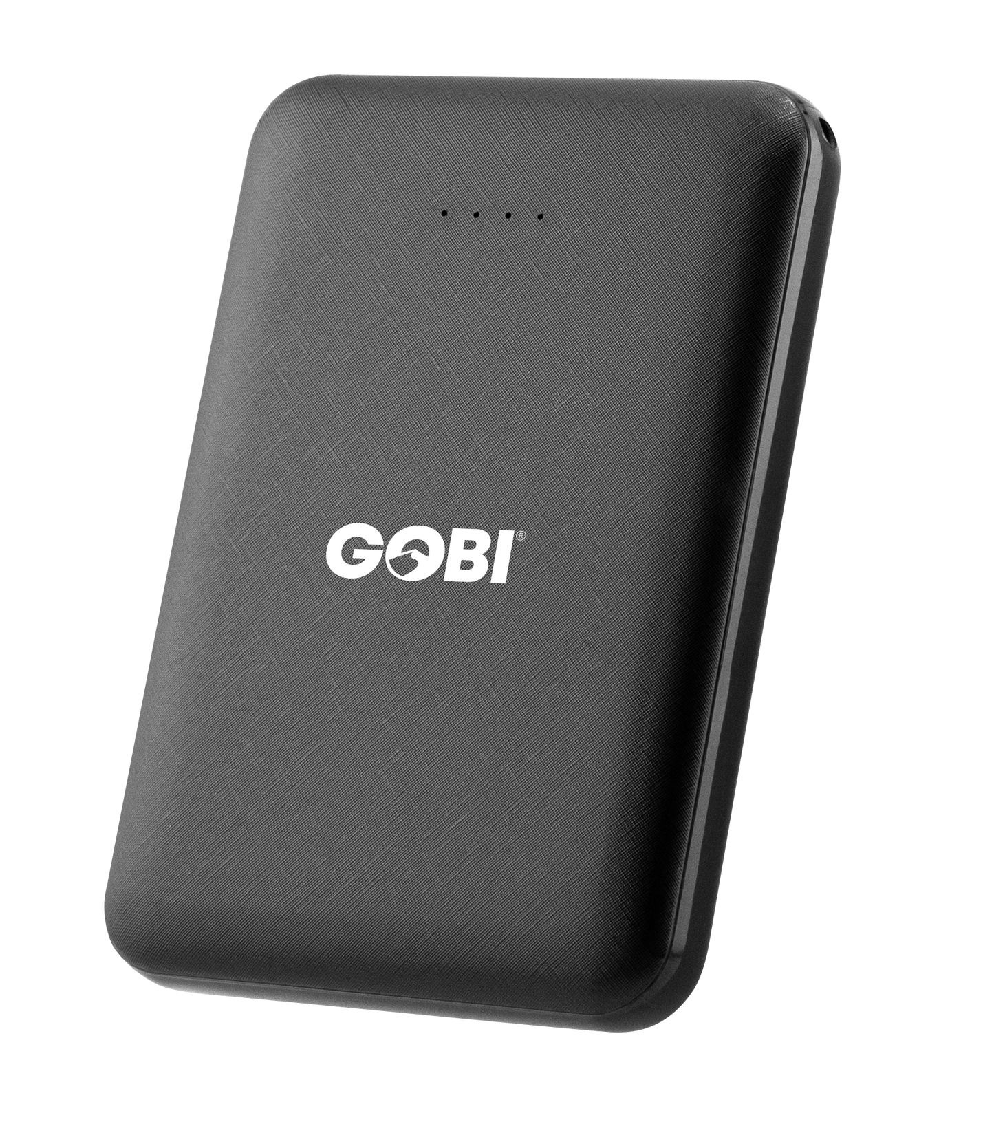 Black power bank with 'Gobi' logo on a white background