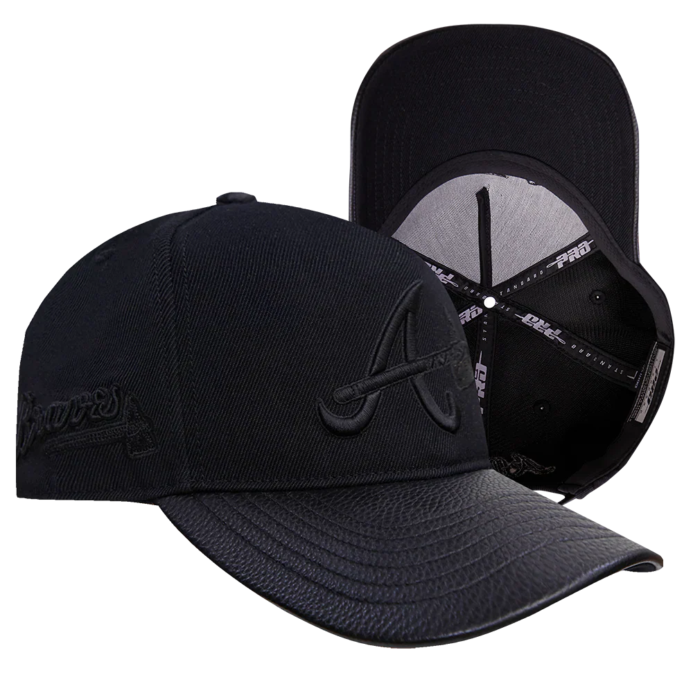 Atlanta Braves - MLB Blackout Pinch Front Strapback Men's Hat - Mann