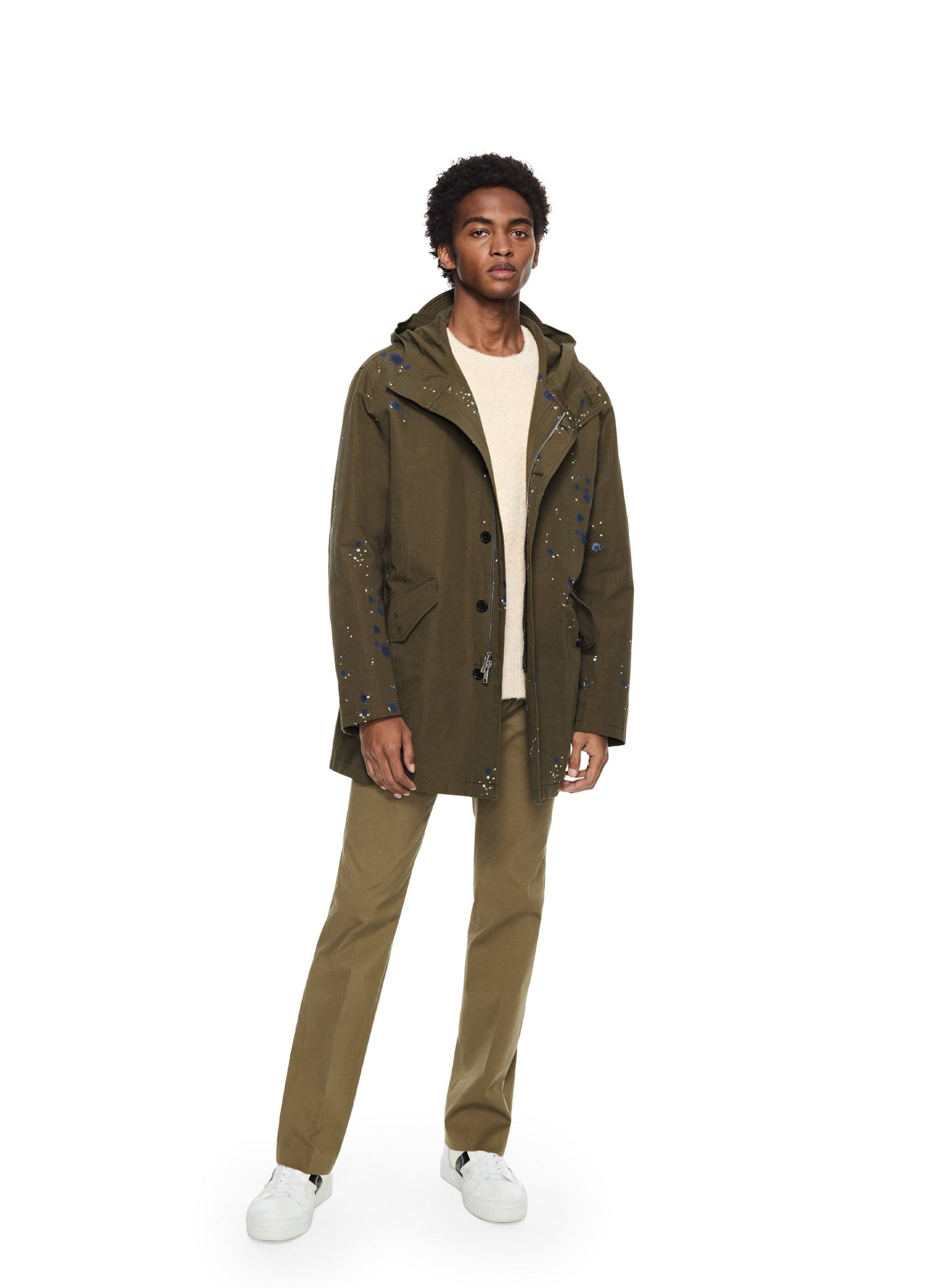 OTD Linen-Blend Paint Splattered Parka - Mann
