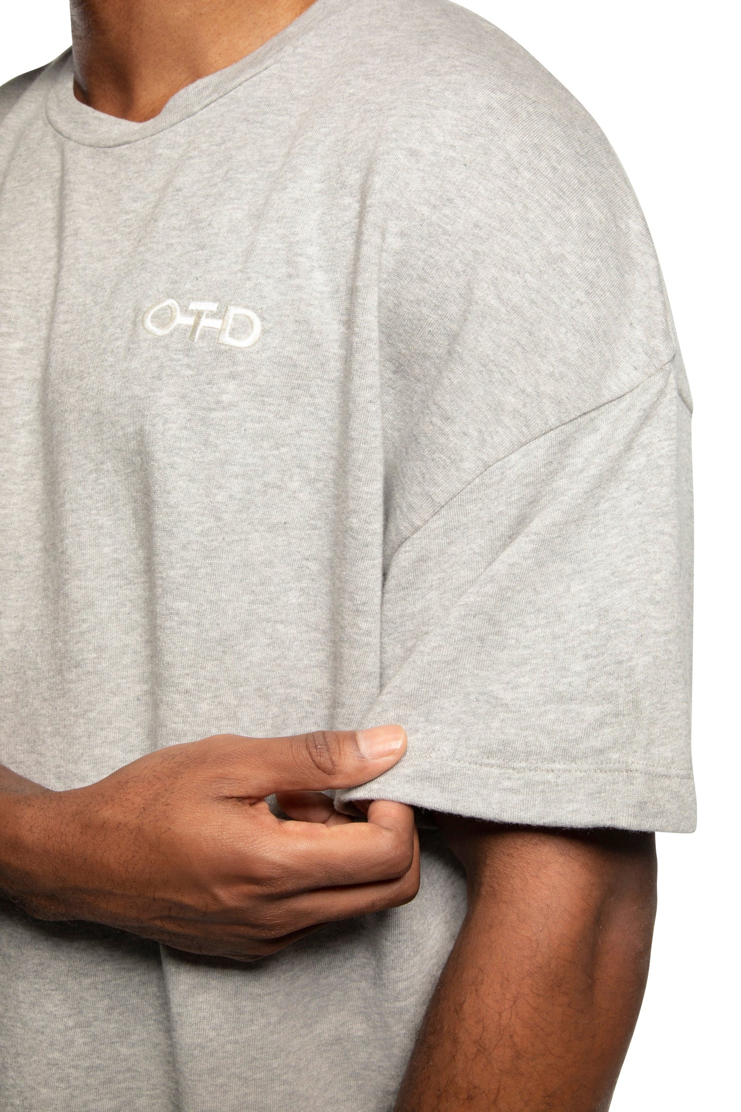 OTD Oversized Crewneck Tee (Light Grey Heather) - Mann