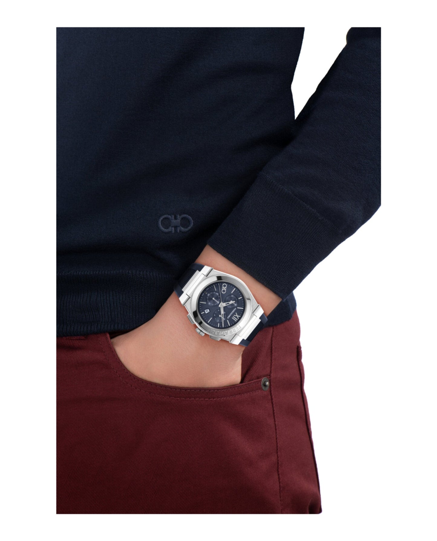 Ferragamo Vega Chrono Silicone Watch