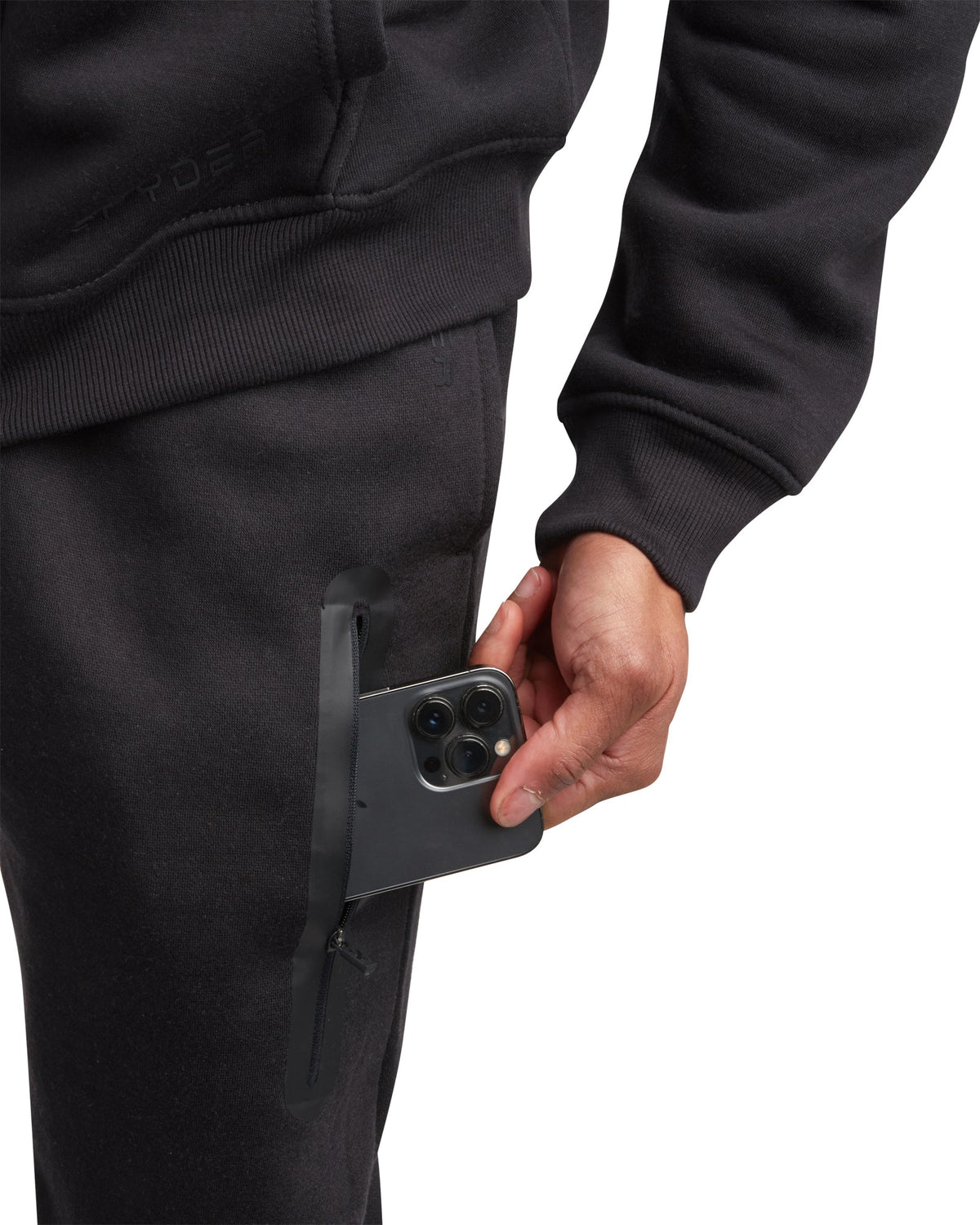 Spyder Fleece Full Zip Jogger Set - Black