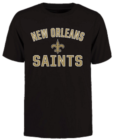 New Orleans Saints - Evergreen Cotton Victory Arch Black T-Shirt - Mann