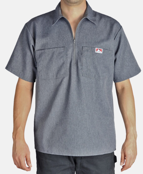 Ben Davis Short Sleeve Solid 1/2 Zip Shirt - Mann