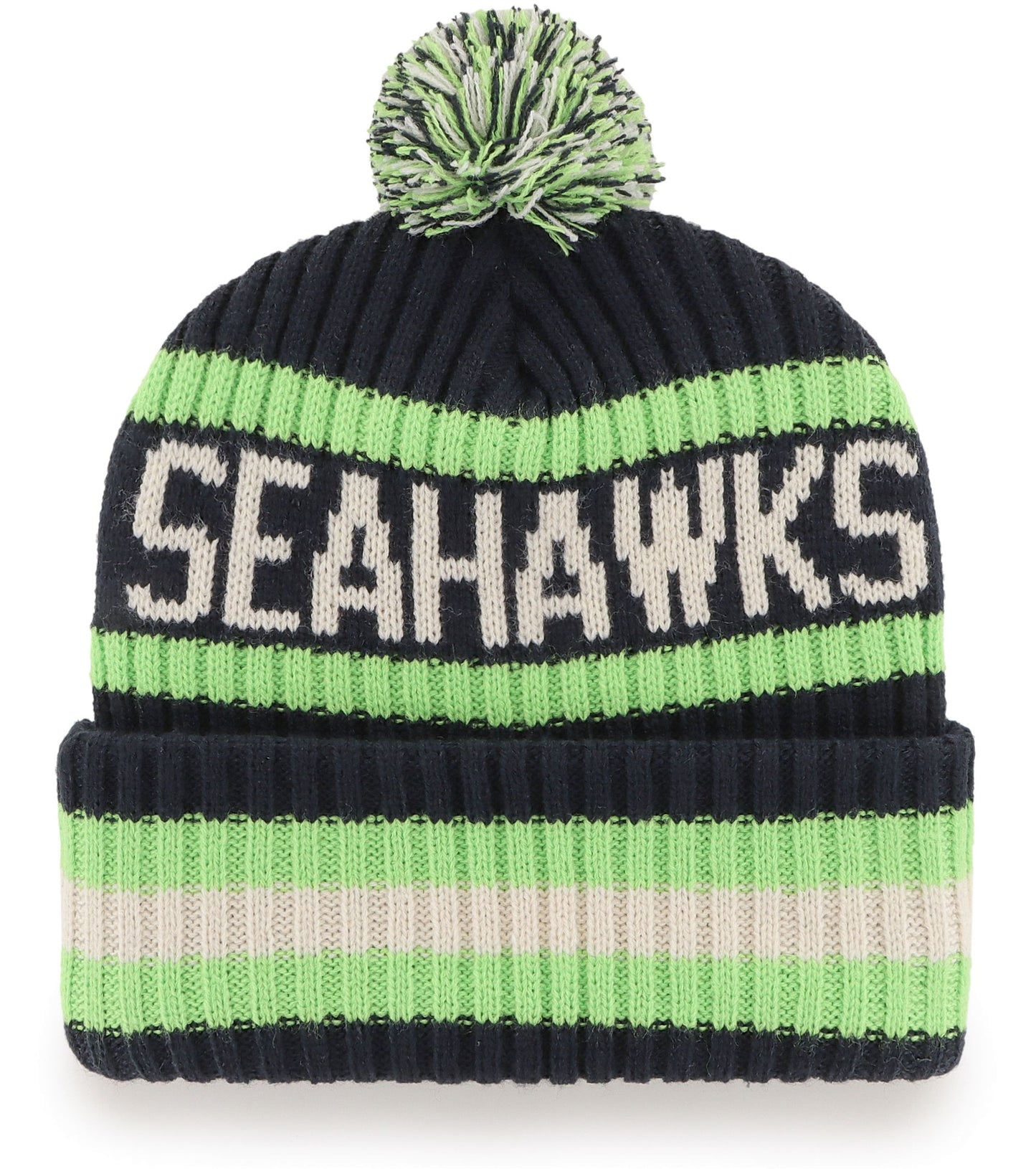 Seattle Seahawks - Bering Navy Cuffed Knit, 47 Brand - Mann