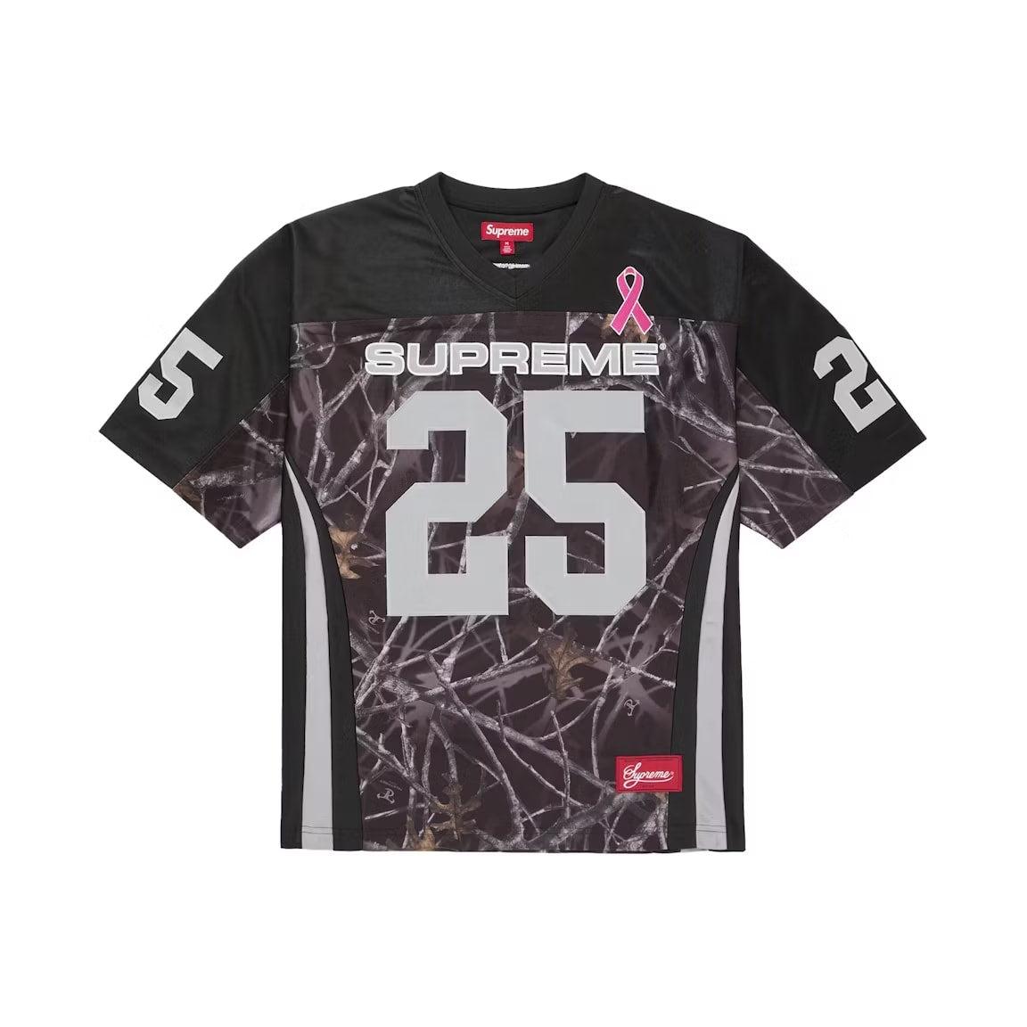 Size L Supreme Breast Cancer Awareness Football Jersey Black - Mann