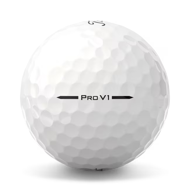 Titleist Pro V1 golf ball for men, close-up on dimpled texture, premium sports gear