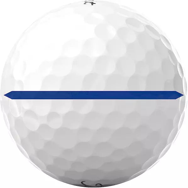 White golf ball with blue alignment line, men's sports accessory, MANN marketplace