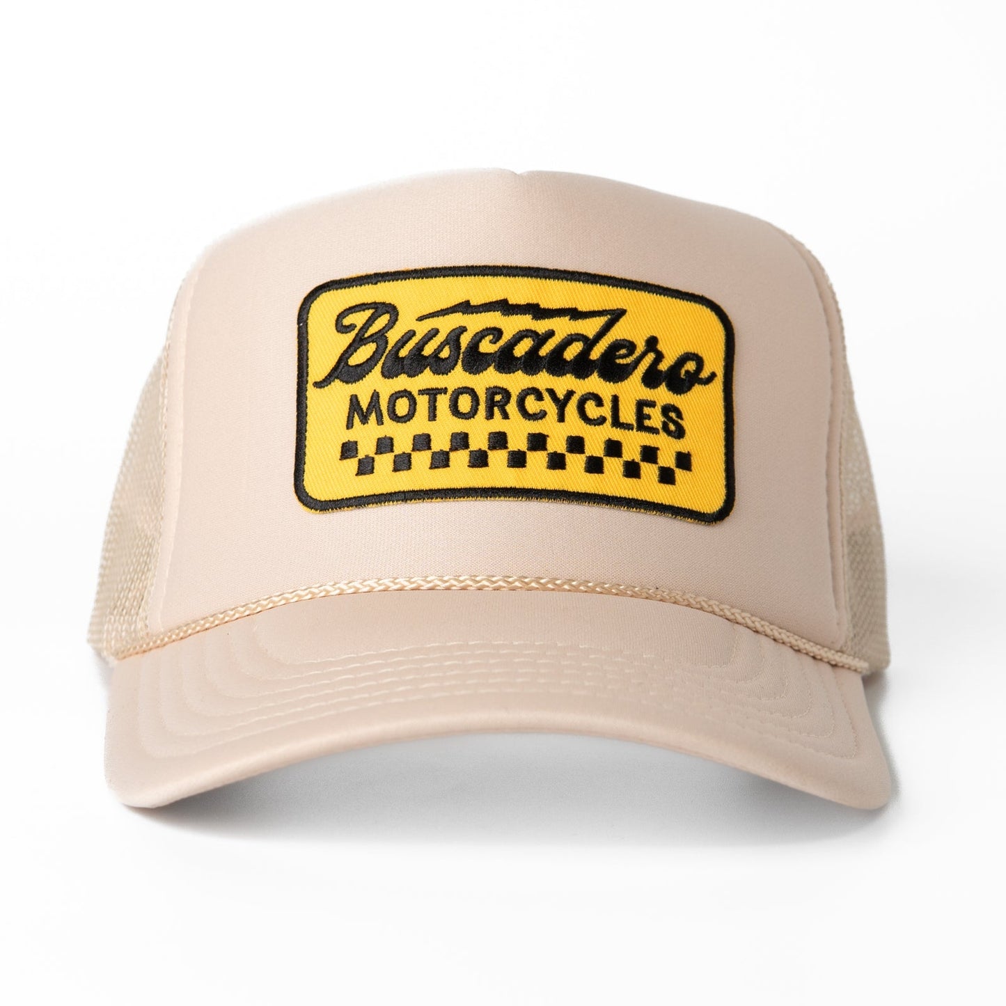 Buscadero Motorcycles 'Banner’ Foam Trucker Hat - Off White