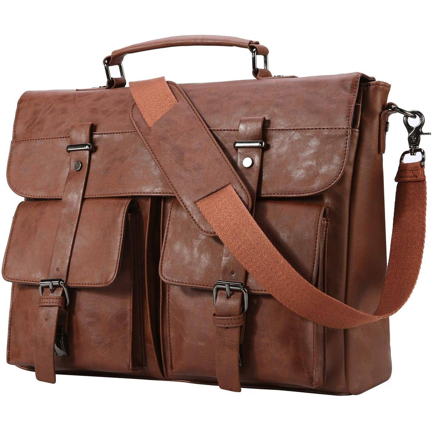 FR Fashion Co. Leather Messenger Bag – Water-Resistant Professional Commute