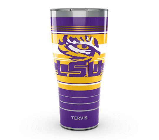 LSU Tigers - Fleur-de-Lis - Hype Stripes Stainless Steel Tumbler - Mann