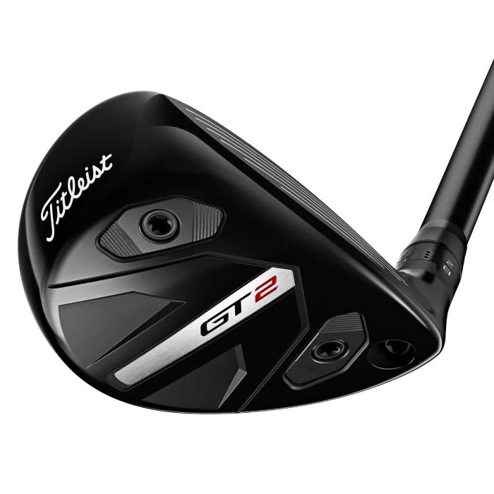 Titleist GT2 hybrid golf club head, black finish, close-up product photo