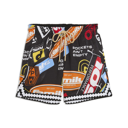 Puma x Fast & Furious 6" Reversible Mesh Shorts 'Black Print'