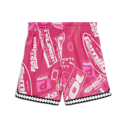 Puma x Fast & Furious 6" Reversible Mesh Shorts 'Garnet Rose Print'
