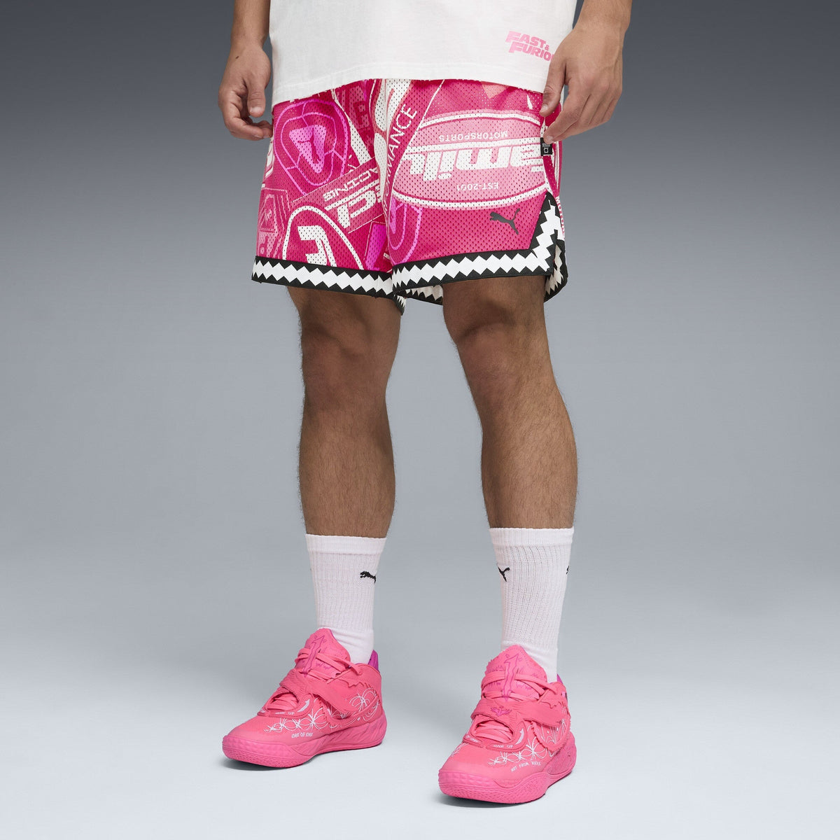 Puma x Fast & Furious 6" Reversible Mesh Shorts 'Garnet Rose Print'