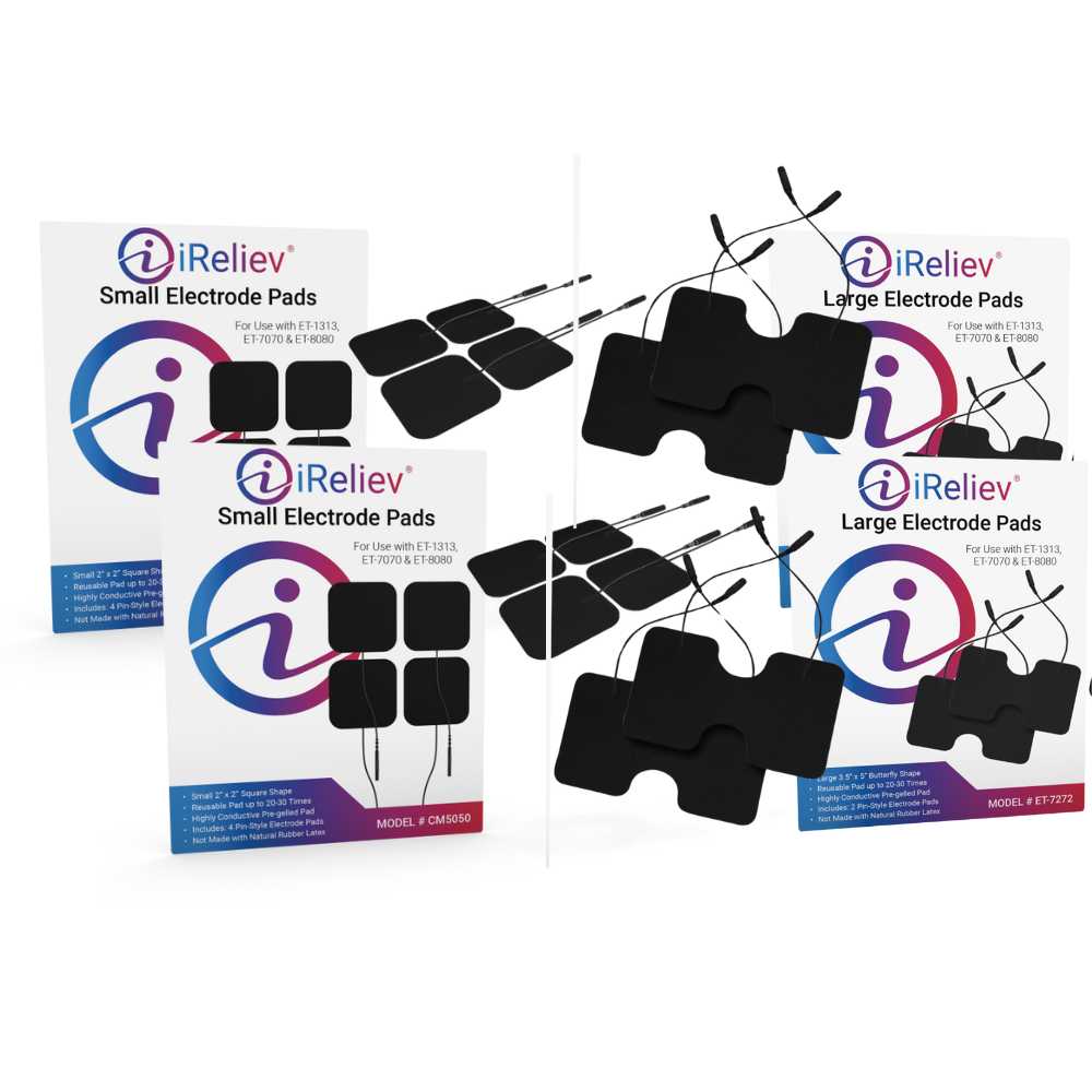 iReliev Wired Small and Large Electrode Pad Bundle