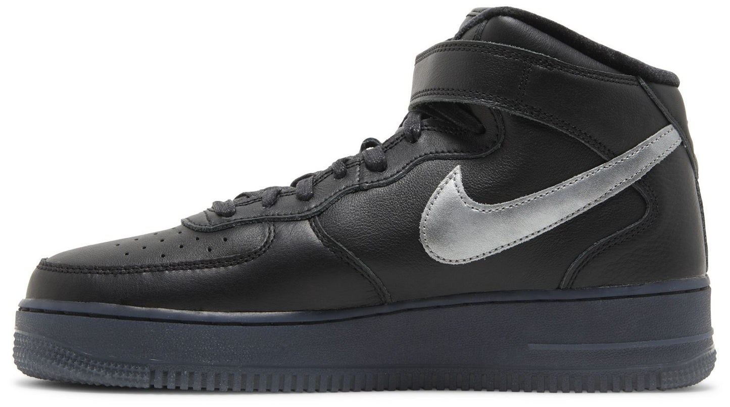 Nike Air Force 1 Mid Premium 'Black Metallic Silver'