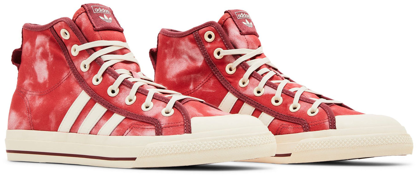 Size 11.5M Adidas Nizza Hi RF 'Bleached - Crew Red'