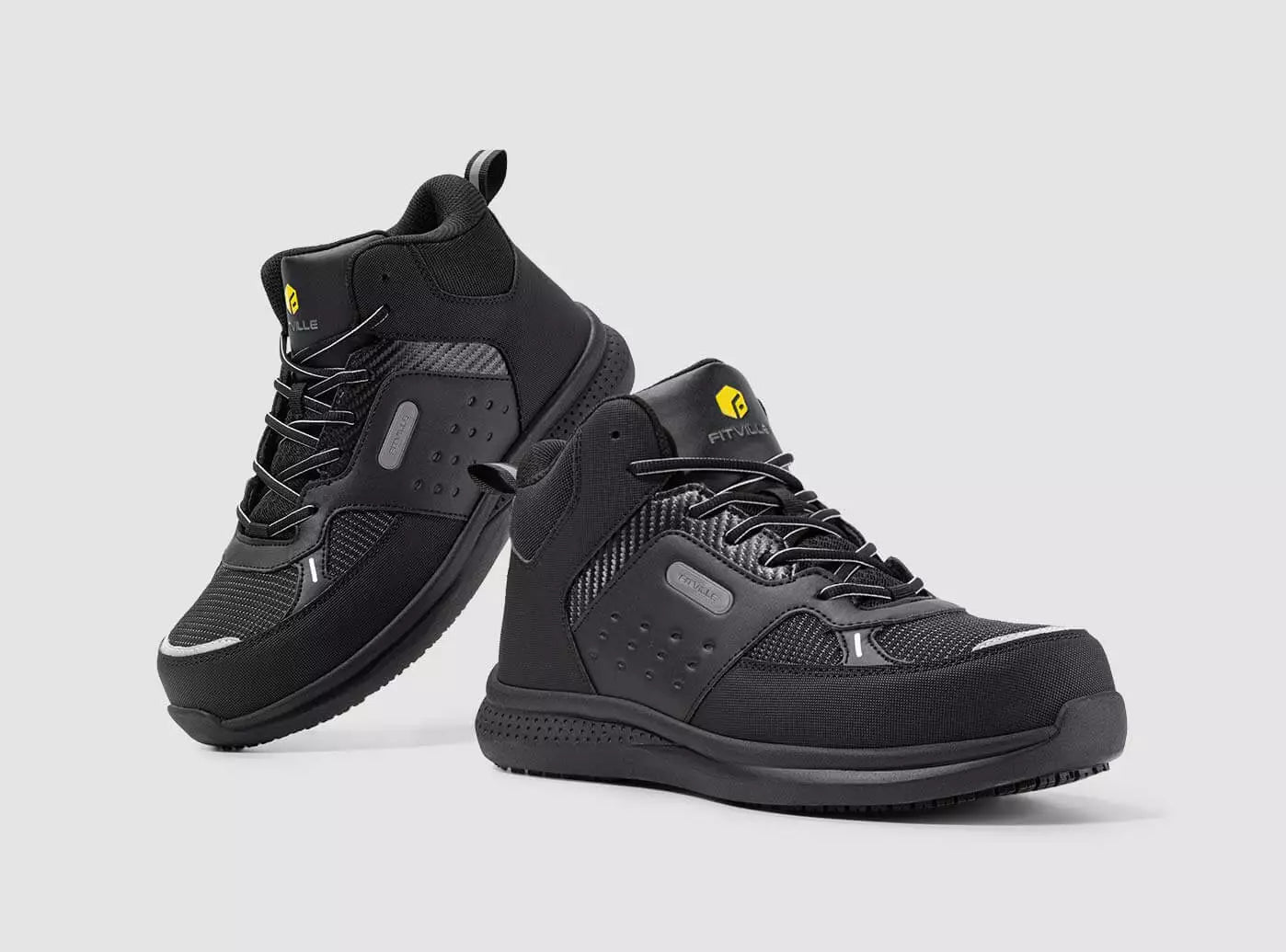 FitVille Men's High - top SteelCore Work Boots V2 - 8