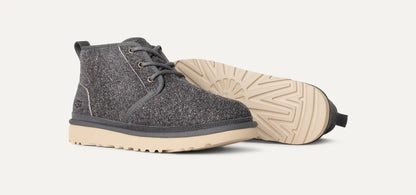 Size 10M UGG Neumel Shaggy Suede Boot 'Dark Grey'