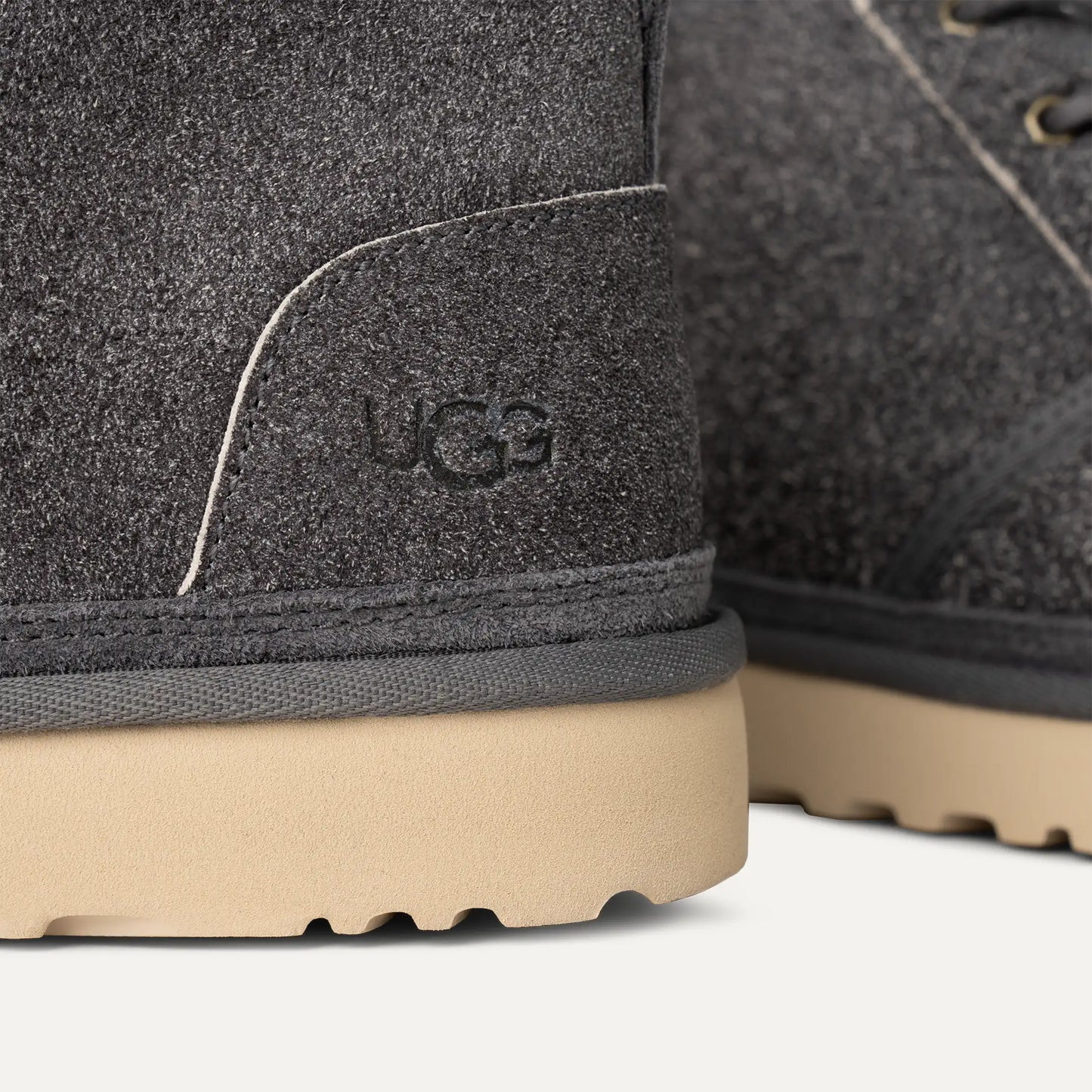 Size 10M UGG Neumel Shaggy Suede Boot 'Dark Grey'