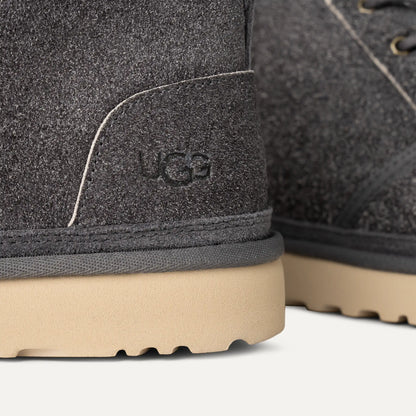Size 10M UGG Neumel Shaggy Suede Boot 'Dark Grey'
