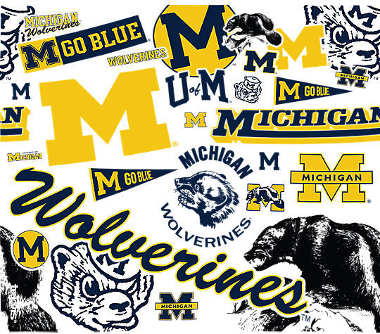 Michigan Wolverines - All Over Plastic Tumbler - Mann