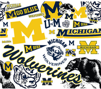 Michigan Wolverines - All Over Plastic Tumbler - Mann