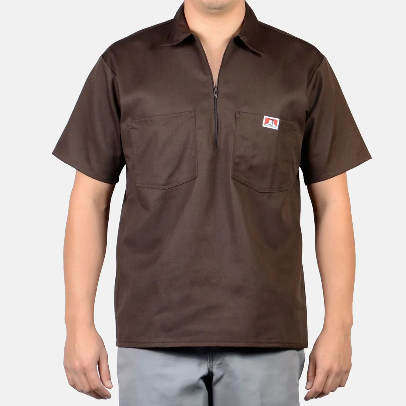 Ben Davis Short Sleeve Solid 1/2 Zip Shirt - Mann