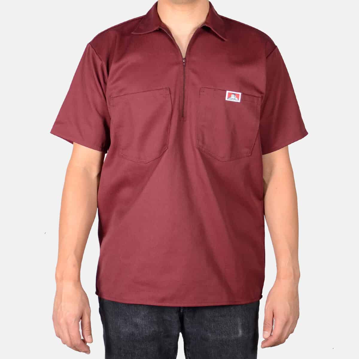 Ben Davis Short Sleeve Solid 1/2 Zip Shirt - Mann