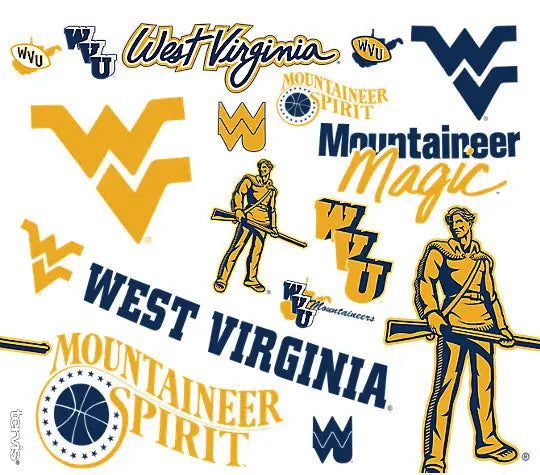West Virginia Mountaineers - All Over Plastic Tumbler - Mann