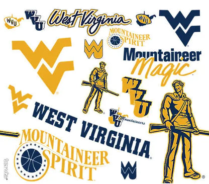 West Virginia Mountaineers - All Over Plastic Tumbler - Mann